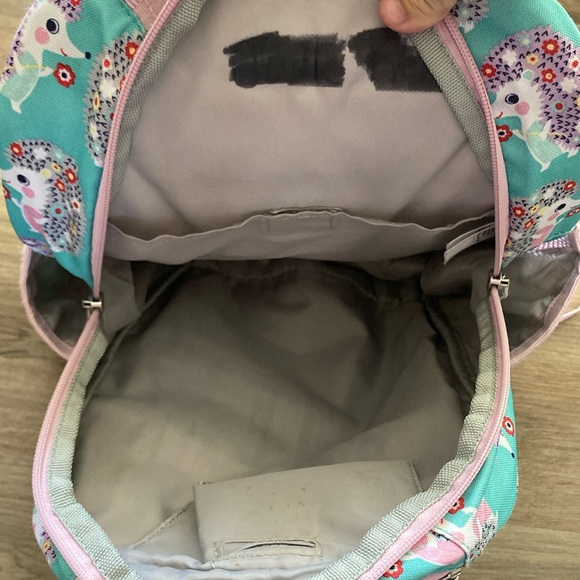 Pottery Barn Kids Small Hedgehog Backpack Blue & Pink - Picture 3 of 6